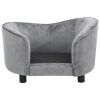 Dog Sofa Gray 27.2"x19.3"x15.7" Plush