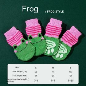 High Quality Non-slip Sole Socks Teddy Corgi Cat Supplies 4 Pack (Option: Frog-S)