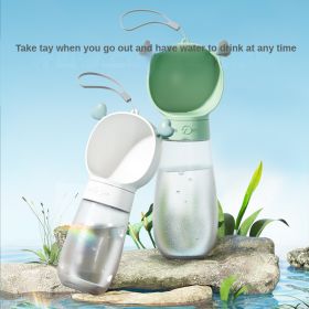 Portable Dog Water Bottle,2 In 1 Dog Water Bottle Dispenser With Food Container,Leak Proof Dog Travel Water Bottle For Walking,Hiking And Travel Water (Color: green, size: 350ML)