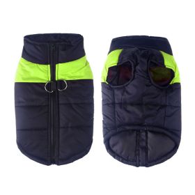 Windproof Dog Winter Coat Waterproof Dog Jacket Warm Dog Vest Cold Weather Pet Apparel  for Small Medium Large Dogs (Color: green, size: XL)