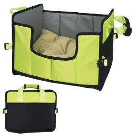 Pet Life 'Travel-Nest' Folding Travel Cat and Dog Bed (Color: green, size: large)