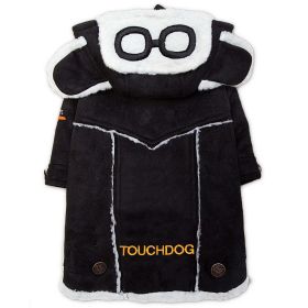 Touchdog 'Tuskegee' Aero-Vintage Designer Dog Coat (Color: black, size: medium)