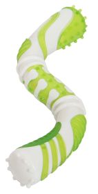 Pet Life 'Denta-Twist' TPR Durable Dental Chew Toy (Color: green)