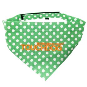 Touchdog 'Bad-to-the-Bone' Polka Patterned Fashionable Velcro Bandana (Color: green, size: large)