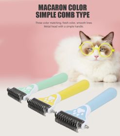 Dog Brush Pet Hair Remover Double Sided Open Knot Comb Dog Dematting Tool Deshedding Dog Brush - Double-Sided Pet Hair Remover For Cats & Dogs - Under (Color: Yellow)