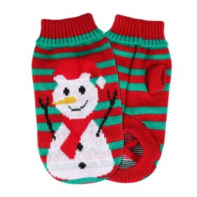 Pet Christmas Turtleneck Sweater Dog Cat Christmas Clothes Snowman Stripes Costume Winter Holiday Sweater for Small Medium Kitten Puppy Cats Dogs (Type: Snowman, size: M)