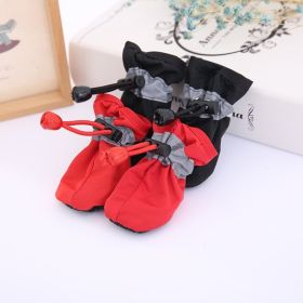 4pcs Dog Shoes; Large Pet Waterproof Chihuahua Anti-slip Boots Puppy Cat Socks Botas S/M/L/XL (Color: black, size: XXL)