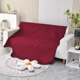 Pet Warm Waterproof Brushed Sofa Cushion (Option: Wine Red-130x210CM)