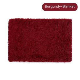 Pet Blanket Dog Bed Cat Winter Thermal Blanket (Option: Wine Red Blanket-M)