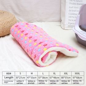 Winter Pet Mat Cat Nest Flannel Kennel Blanket Cat Pad Pet Bed (Option: Pink XINGX-M)