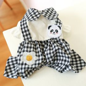 Autumn And Winter Teddy Bichon Small And Medium-sized Dogs Four-legged Pet Clothing Plaid Poached Egg Panda Overalls (Option: Black And White Plaid-S)