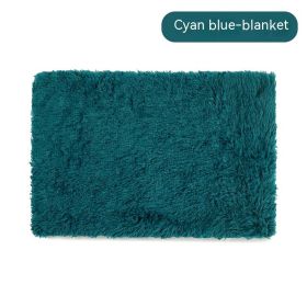 Pet Blanket Dog Bed Cat Winter Thermal Blanket (Option: Cyan Blue Blanket-XL)