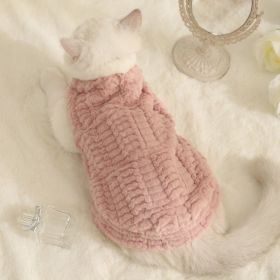 Pet Cat Clothes Fleece-lined Warm Anti-lint (Option: Pink Velvet-XL)