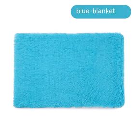 Pet Blanket Dog Bed Cat Winter Thermal Blanket (Option: Blue Blanket-L)