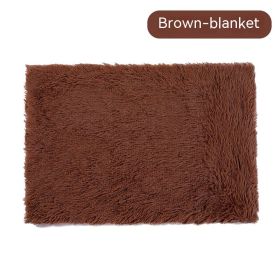 Pet Blanket Dog Bed Cat Winter Thermal Blanket (Option: Brown Blanket-L)